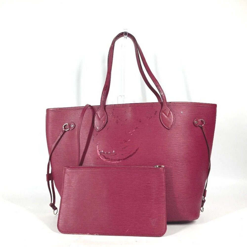 AUTHENTIC LOUIS VUITTON Epi Neverfull MM Shoulder Bag Tote Bag Fuchsia M40882